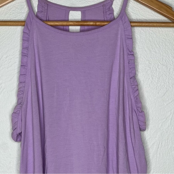 Lilly Pulitzer Alek Halter Top Purple Modal Cotton Sleeveless Ruffle Size XS - Picture 4 of 12